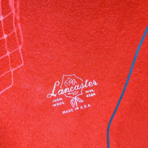 Lancaster Red Wool with Feather and Net Hat by Patrice - Picture 5 of 7